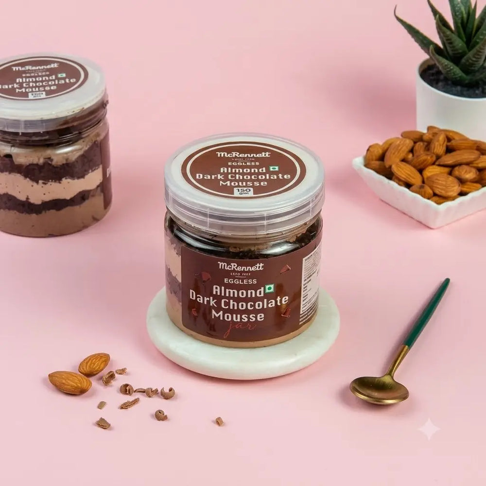 Eggless Almond Dark Chocolate Mousse